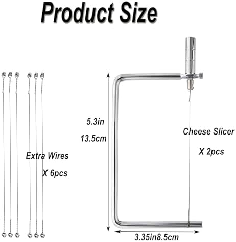 5in Marble Board Cheese Slicer Accessories Kitchen Knife Small Cheese Cutter Components Ideal DIY for Making Giftable Cheese Cutting Boards Cute Portable Cheese Slicer Cutter Kit(2Slicer+6Wires)5"