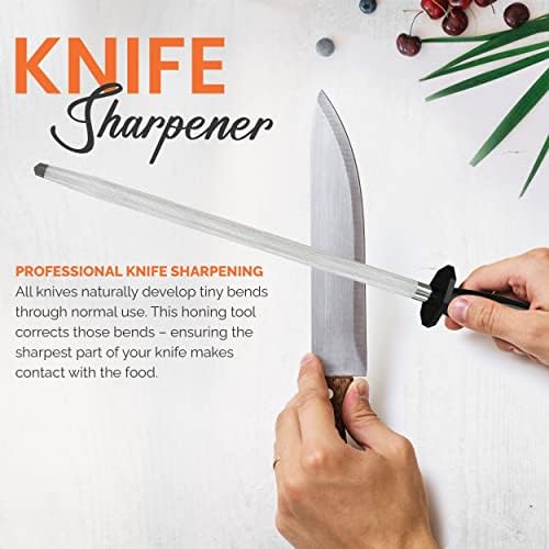 Utopia Kitchen Knife Sharpener Rod 10 Inch Honing Rod for Sharpening
