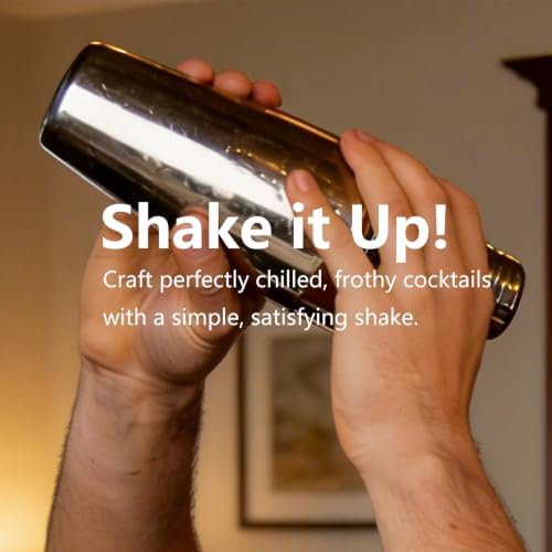 24oz Cocktail Shaker Bar Set, Stainless Steel Martini Shaker Set