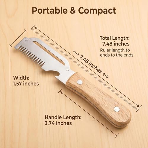 3in1 Multifunctional Vegetable Peelers for Kitchen, Zero Snag Stainless Steel Shredder and Peeler with Wooden Handle & Bottle Opener -2PCS