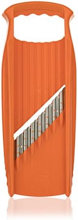 Börner Wave/Gaufrel XXL PowerLine Vegetable Slicer • Corrugated Vegetable Cutter • Corrugated/Waffle Cutter • Potato Grater for Grilled Potatoes Orange