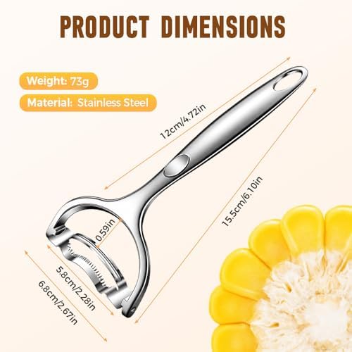 Corn Peeler Stainless Stee Corn Cob Stripper Tool Corn Thresher from the Cob, Removes Corn Kernels From Corn Cobs In Seconds Magic Corn Stripper Tool