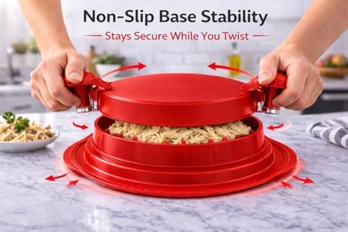 Chicken Shredder Tool Twist – Large Meat Shredder for Chicken Breast, Fast Manual Chicken Shredder Tool for Pulled Pork, Dishwasher Safe Handheld Meat Shredding Tool for Kitchen & BBQ