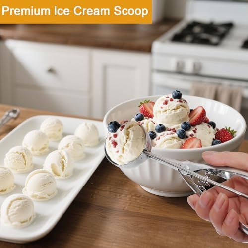 Cookie Scoop Set 3Pcs 18/8 Stainless Steel for Ice Cream & Dough Gift Box