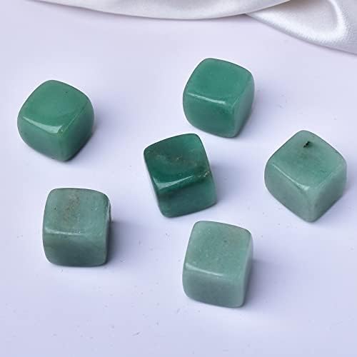 Green aventurine Whiskey Stones Chilling Crystal Ice Cubes for Drinks Whiskey Rocks 0.8" Wine Cubes Gifts for Women Set of 6