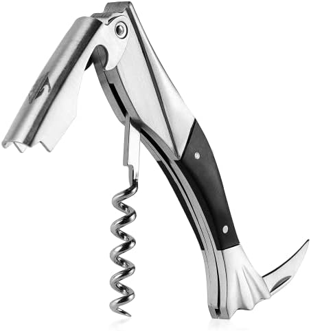 Corkscrew Bottle Opener, Stainless Steel Red Wine Opener Waiter Corkscrew Wine Openers with Foil Cutter for Bar, Restaurant, Parties Bartenders