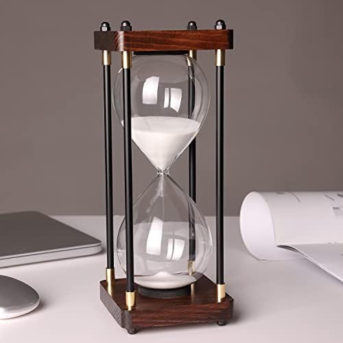 Premium Large Hourglass Sand Timer 60 Minutes, Decorative Sandglass Clock, Modern Hour Glass Timers Gift for Men & Women, Time Management Tools for Classroom Kitchen Home Office Desk Decor