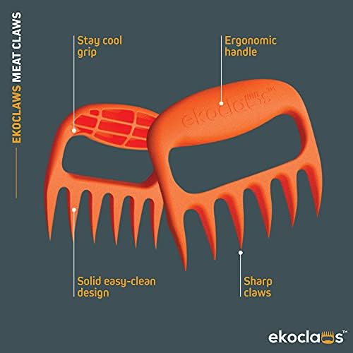 Jolly Green Products Ekoclaws Meat Claws, Professional Meat Shredder Claws for Shredding Meat, BBQ Accessories to Shred, Bear Claws for Shredding Meat, Pull, Lift & Carve Food