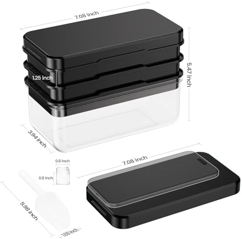 PHINOX Ice Cube Tray with Lid and Bin, Easy Release 84 Cubes for Freezer