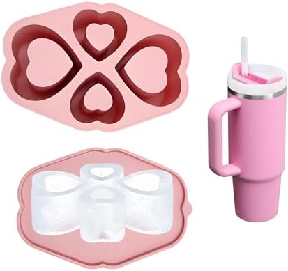 Ice Mold for Stanley Cup 30 40 OZ Accessory Silicone Ice Cube Tray with Lid