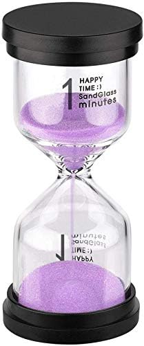 SuLiao Hourglass 1 Minute Timer: Colorful Sand Watch 1 Min, Purple Sand Clock, Small Reloj De Arena 1 Minuto, Plastic Hour Glass Sandglass for Kids, Games, Classroom, Kitchen, Decoration