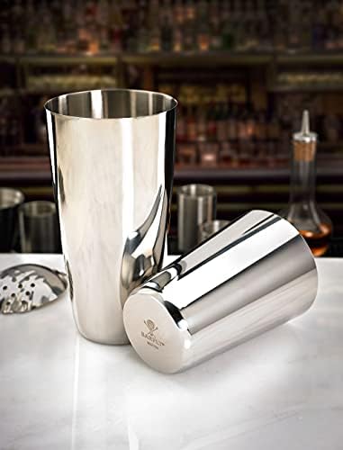 Barfly Superfly Tin Set Cocktail Shaker, (18 oz and 28 oz), Heavyweight Stainless, (M37161)