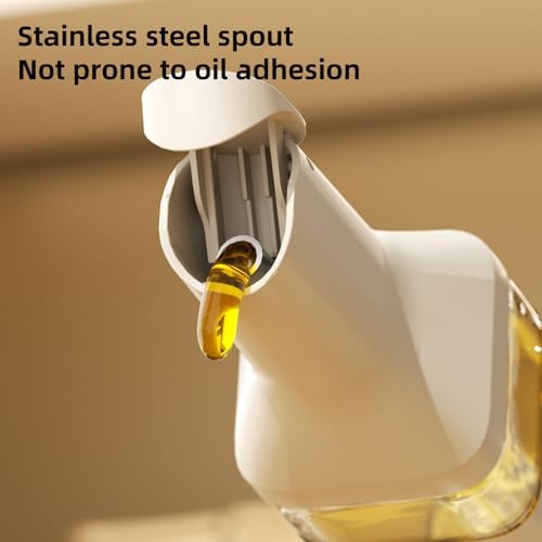2 Set 550ml Glass Olive Oil Dispenser Bottle(White)