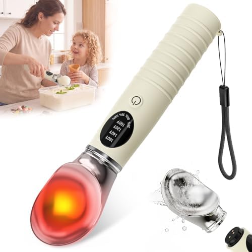 Jripae Electric Heated Ice Cream Scoop with Removable Dishwasher Safe Head
