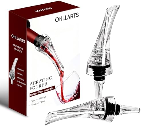 Wine Aerator Pourer Spout, 2 Pack, Drip-Free Pouring, Instant Aeration