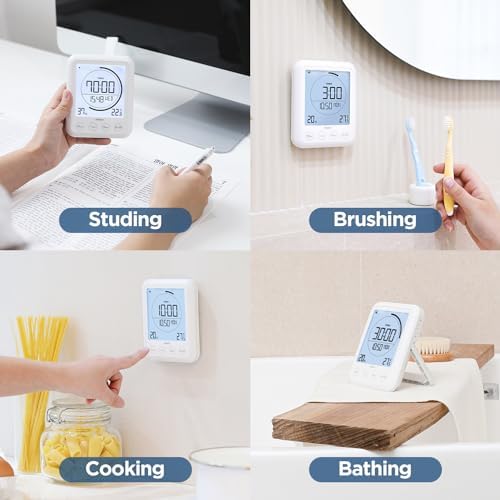 mooas Timer Ring Visual Multi Clock Timer, Bathroom, Shower, Waterproof