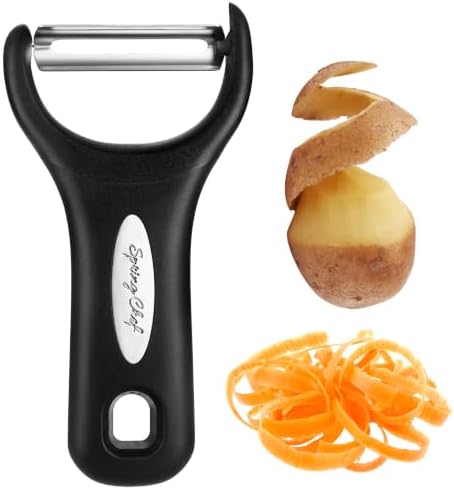 Spring Chef Stainless Steel Y Shaped Vegetable Peeler for Kitchen - Black