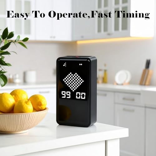 Digital Hourglass Timer, Magnetic Visual Focus Timers with Adjustable Alarm Volume & LED Display, Desk Flip Timer for Study,Work, Kitchen