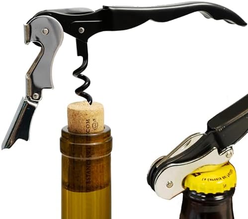 A Bar Above Manual Wine Bottle Opener, Corkscrew Wine Key, Black, Single