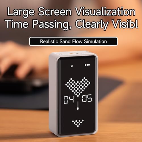 Visual Timer, Rechargeable Digital Hourglass Timer with LED Display