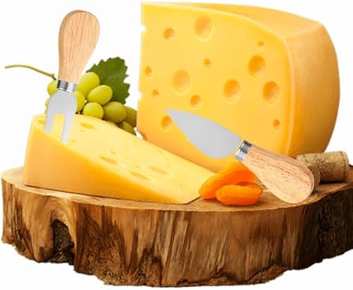 Cheese Slicer with Board, Wood Cheese Cutter Set with Adjustable Tension