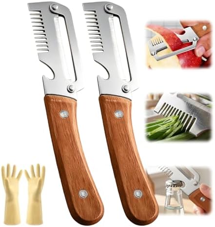 Multifunctional Vegetable Peeler, 2026 New Kitchen Multi-function Stainless Steel Thickened Fruit Peeler Knife, 3-1, For Peeling Fruits and Shredding Scallions (2 pcs)