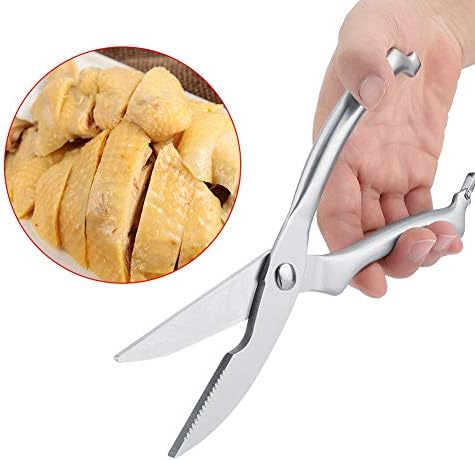 Professional Stainless Steel Poultry Scissors Kitchen Scissors Chicken Bone Cut Scissor for Any Meat Fish Seafood BBQ(Paper Box Package)