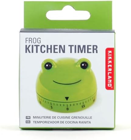 Kikkerland Frog Timer – Fun Gadget for Home & Kitchen – 60 Minute Windup Timekeeper for Cooking