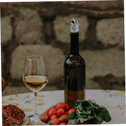 Wolf Head Wine Pourer Wine Bottle Topper Wine Bottle Pourer Bottle Pourers Liquors Spouts for Bottles Wine Bottle Sealing Plug Whiskey Pourer Spouts Cork Beer Oil Pourer Alloy