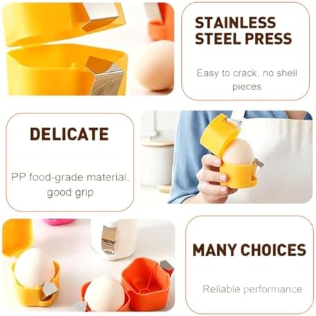 Egg Shell Opener, 2026 Upgrade Egg Shell Separator for Raw Eggs Gadgets Cracker Tool, Stainless Steel Eggs Cutter Eggs Cracker Tool Multifunctional Egg Cutter for Home Kitchen (Orange, 1 pack)