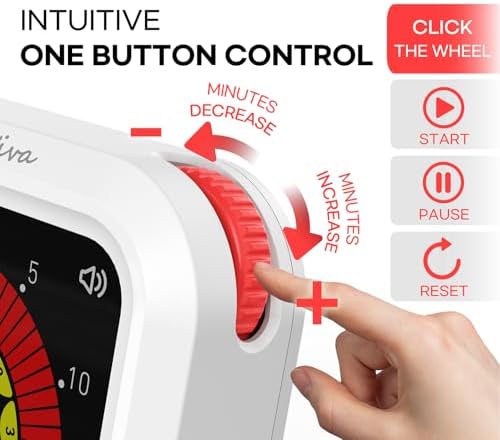 Visual Digital Timer, Large Color Display & Rechargeable, Magnetic Back & Silent Mode, 12 Hours Countdown/Up Stopwatch Timer for ADHD, Kids, Classroom, Kitchen, Work Productivity (White)