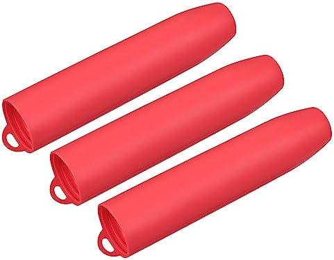 uxcell Silicone Garlic Peeler Tube, 3Pcs Garlic Roller Peeling Tube, Easy Quick to Peel Garlic Slicer Kitchen Tool for Peeling Garlic, Red