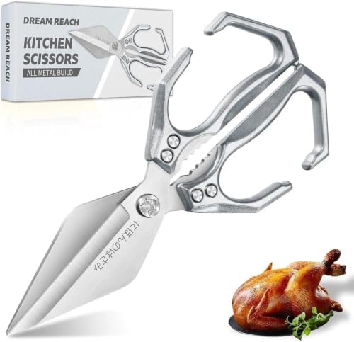 Dream Reach Heavy Duty Poultry Shears for Food with Silver Ergonomic Handle
