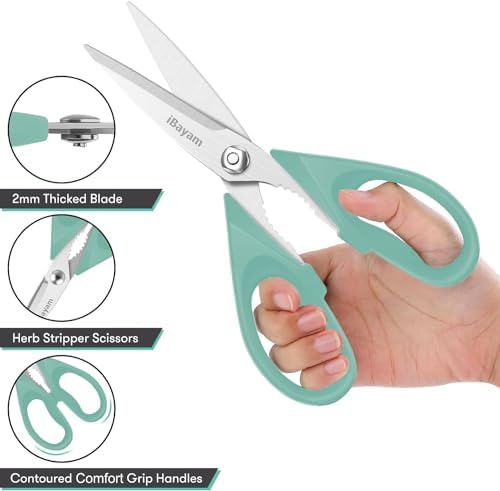 iBayam 1-Pack Kitchen Scissors All Purpose Kitchen Shears Heavy Duty 8.5"