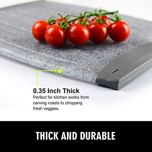 12.99" Large Cutting Board with Multiple Juice Grooves, Grey
