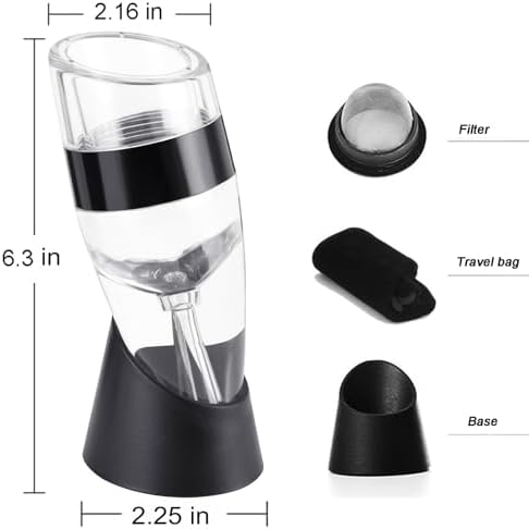 Wine Aerator Pourer with Sediment Filter and Stand