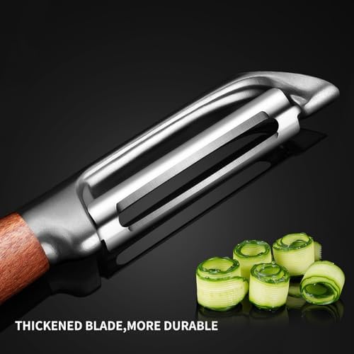 MAD SHARK Peels Smoothly Wooden Vegetable Peeler for Kitchen