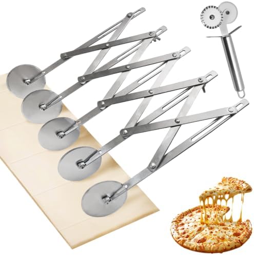 5-Wheel Pastry Cutter, Expandable Stainless Steel, 2-Pack