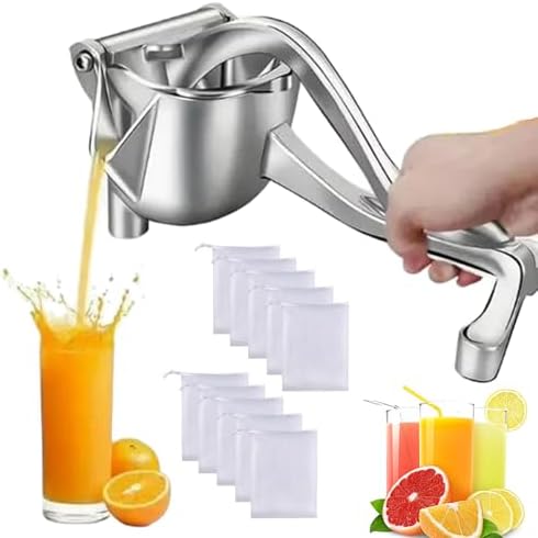 Hand Juicer Squeezer- Hydrogen Alloy Juicer, Aluminum Manual Press Juicer, Stainless Steel Lemon Squeezer Citrus Juicer, Heavy Duty Hand Manual Extractor for Lemon, Orange, Lime (8.5*5.1*3.8in, 1Pcs)