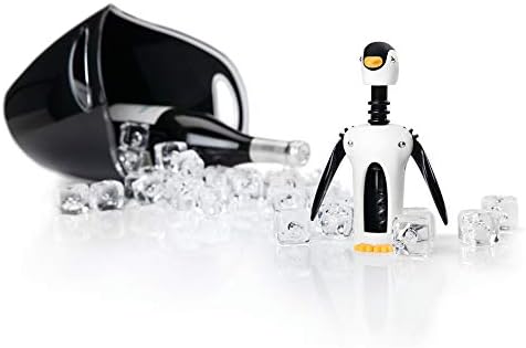 True Zoo Kingsley the Penguin Corkscrew Wine Opener, Winged Design with Easy Grip Soft Touch Wings, Stainless Steel and Plastic with Sharp Screw for Wine Bottles, Home Bar, Kitchen, Novelty Gifts