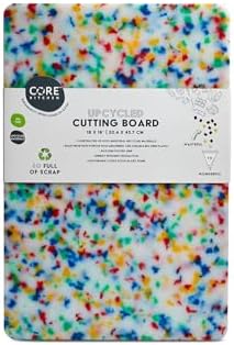 Recycled Plastic Cutting Board L with Non-Slip Footing - Confetti