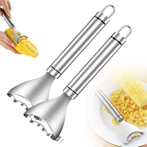 Corn on the Cob Stripper Tool, 2026 New Corn Peeler，2 Pcs Silver