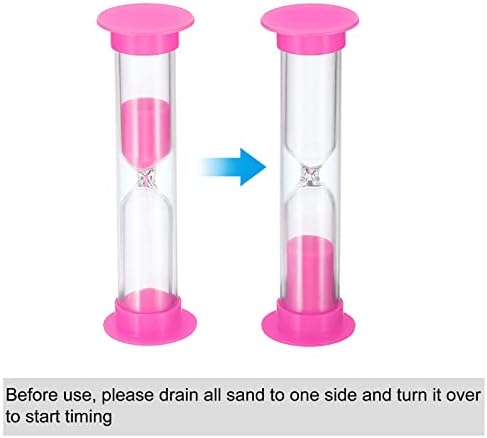 PATIKIL 2 Minute Sand Timer, 4Pcs Small Sandy Clock with Plastic Cover, Count Down Sand Glass for Games, Kitchen, Party Favors DIY Decoration, Pink