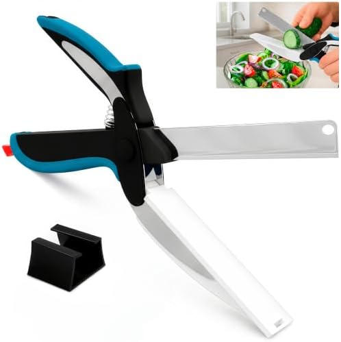2 in 1 Kitchen Scissors for Food with Cutting Board, Safety Lock