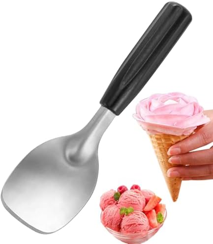 Ice Cream Spade,Ice Cream Paddle for Hard&Creamy Ice Cream,Stainless Steel Flat Ice Cream Scoop with Plastic Handle,Heavy Duty Ice Cream Spade Scoop,Durable Bend Proof Ice Cream Scooper Butter Cutter