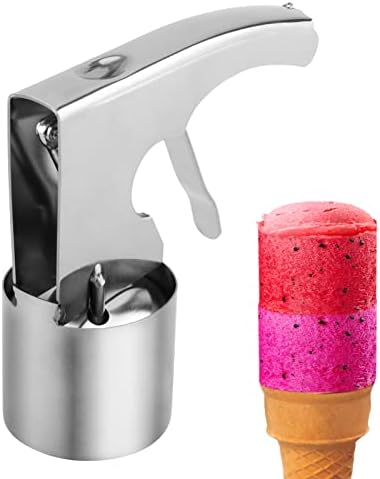 Stainless Steel Ice Cream Scooper with Trigger Release - Big Volume, Old Fashion Style, Nostalgic Scoop for Mashed Potatoes - Non Stick