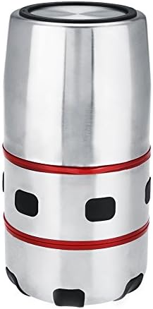 Manual Citrus Juicer Portable Press Squeezer with Strainer for Home Travel 304 Stainless Steel and ABS Red Silver 600 to 800mL Compact Hand Operated