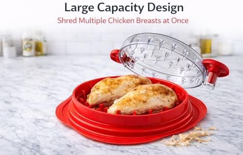 Chicken Shredder Tool Twist – Large Meat Shredder for Chicken Breast, Fast Manual Chicken Shredder Tool for Pulled Pork, Dishwasher Safe Handheld Meat Shredding Tool for Kitchen & BBQ