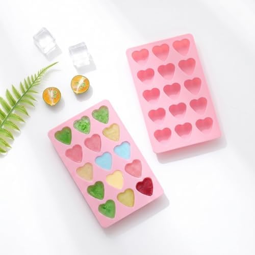 Heart Ice Cube Trays,Silicone Ice Trays,Ice Cube Tray (2pcs Heart)