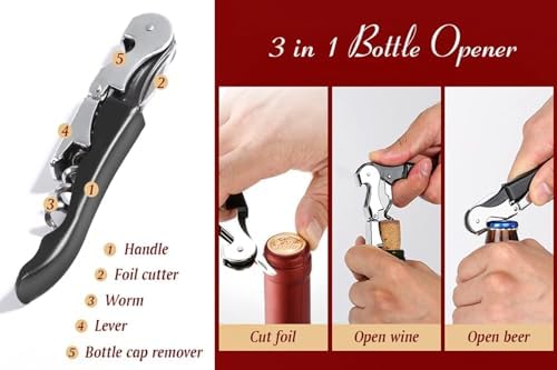Kit-Home Professional Waiter Corkscrew Wine Openers Set (50 PCS),Upgraded with Heavy Duty Stainless Steel Hinges Wine Key for Restaurant Waiters, Sommelier, Bartenders